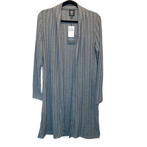 bobeau Sweaters - Bobeau Rib Knit Duster Cardigan Steel Grey Medium NWT